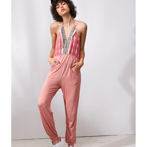 NWOT ZhenNymph Foxberry Backless Halter Jumpsuit, XS - Picture 1 of 5